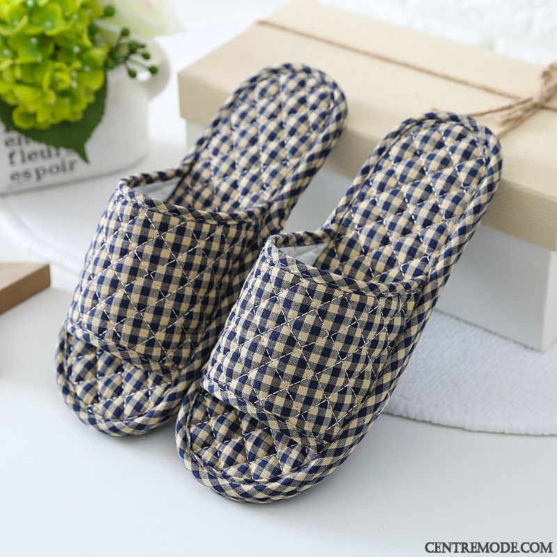 Chaussons Homme Femme Pur De Maison Matelassé Été Toutes Les Saisons Noir