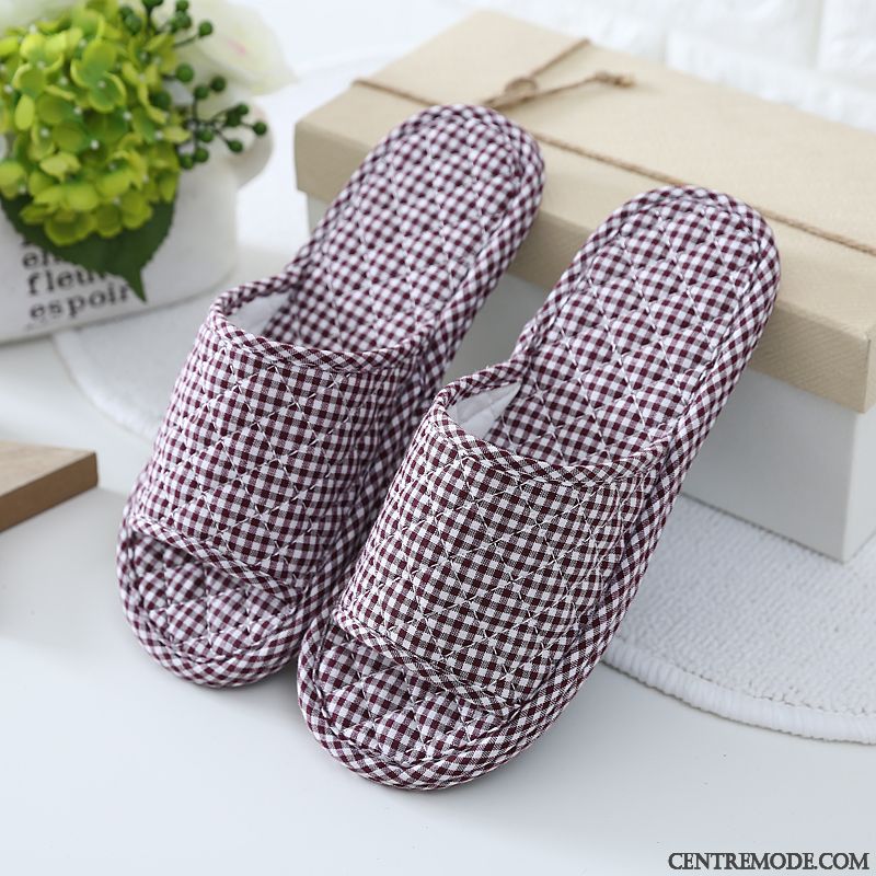 Chaussons Homme Femme Pur De Maison Matelassé Été Toutes Les Saisons Noir