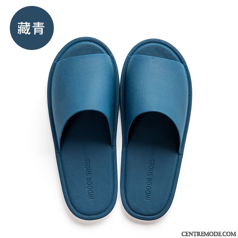 Chaussons Homme Femme Salle De Bains Tongs Chaussons Intérieur Été Semelle Doux Gris