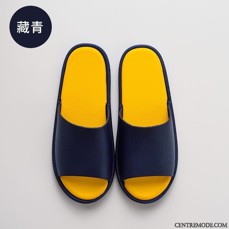 Chaussons Homme Femme Salle De Bains Tongs Chaussons Intérieur Été Semelle Doux Gris