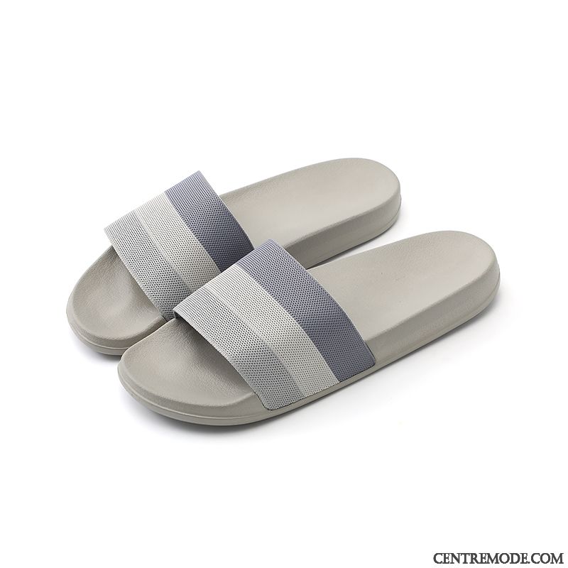 Chaussons Homme Femme Été Outwear De Maison Intérieur Tongs Chaussons Noir