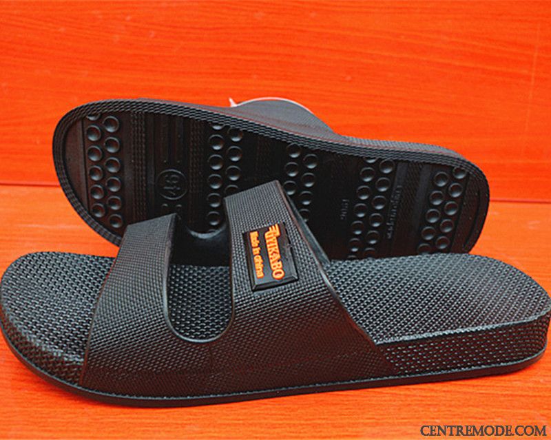 Chaussons Homme Grande Taille Livraison Gratuite Tongs Chaussons Été Salle De Bains Antidérapant Noir