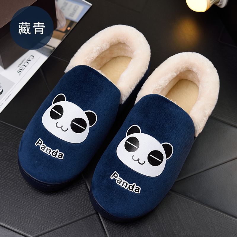 Chaussons Homme Hiver Intérieur Fantaisie Femme Bleu Dessin Animé