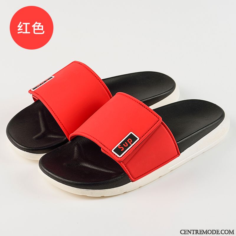 Chaussons Homme Mode Salle De Bains Tendance Antidérapant Tongs Chaussons Personnalité Noir