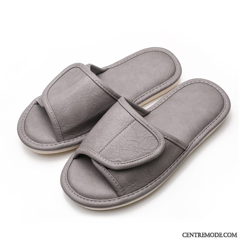 Chaussons Homme Mode Sandales Outwear Tongs Chaussons Antidérapant Plage Noir