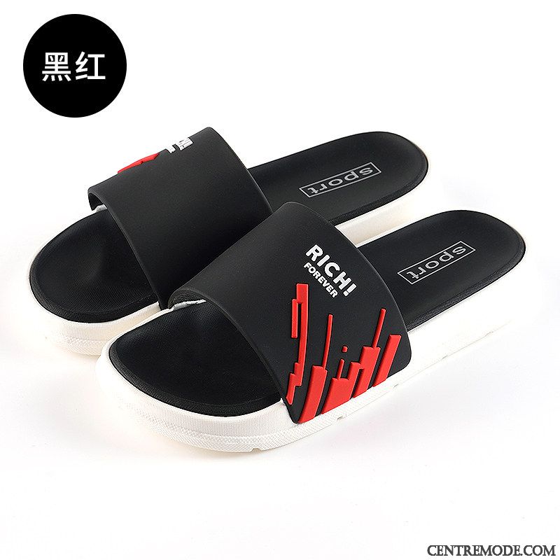 Chaussons Homme Mode Tendance Outwear Tongs Chaussons Été Fantaisie Noir