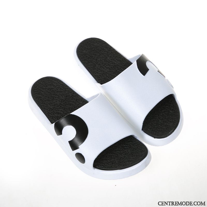 Chaussons Homme Outwear Adolescent Tendance Tongs Chaussons Étudiant Été Blanc