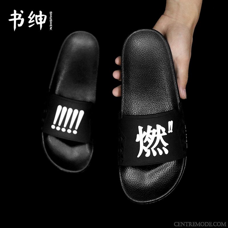 Chaussons Homme Personnalité Décontractée Outwear Tongs Chaussons Tendance Salle De Bains