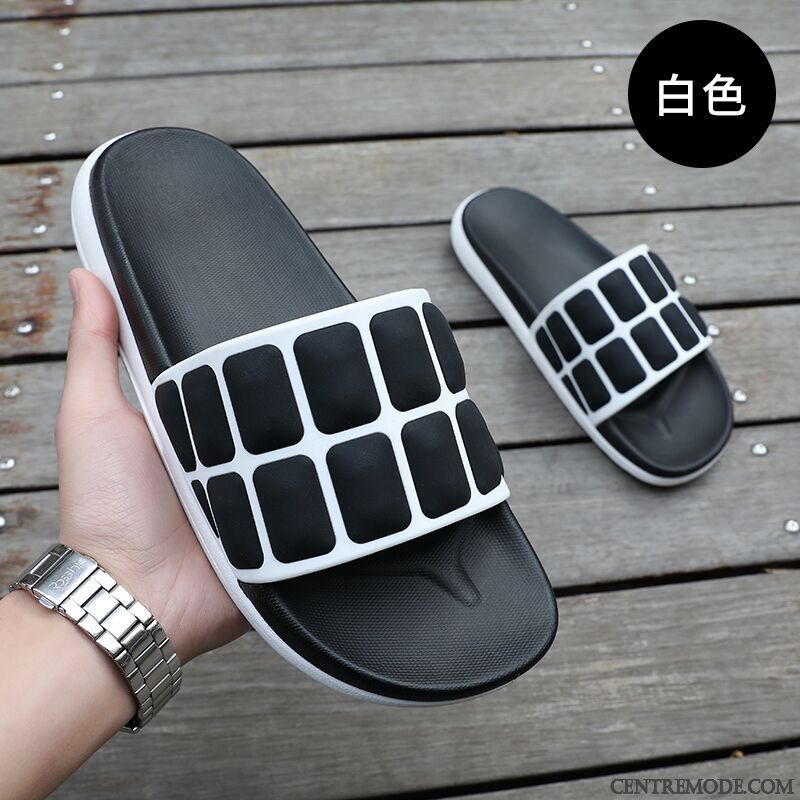 Chaussons Homme Salle De Bains Tendance Été De Maison Antidérapant Semelle Doux Jaune