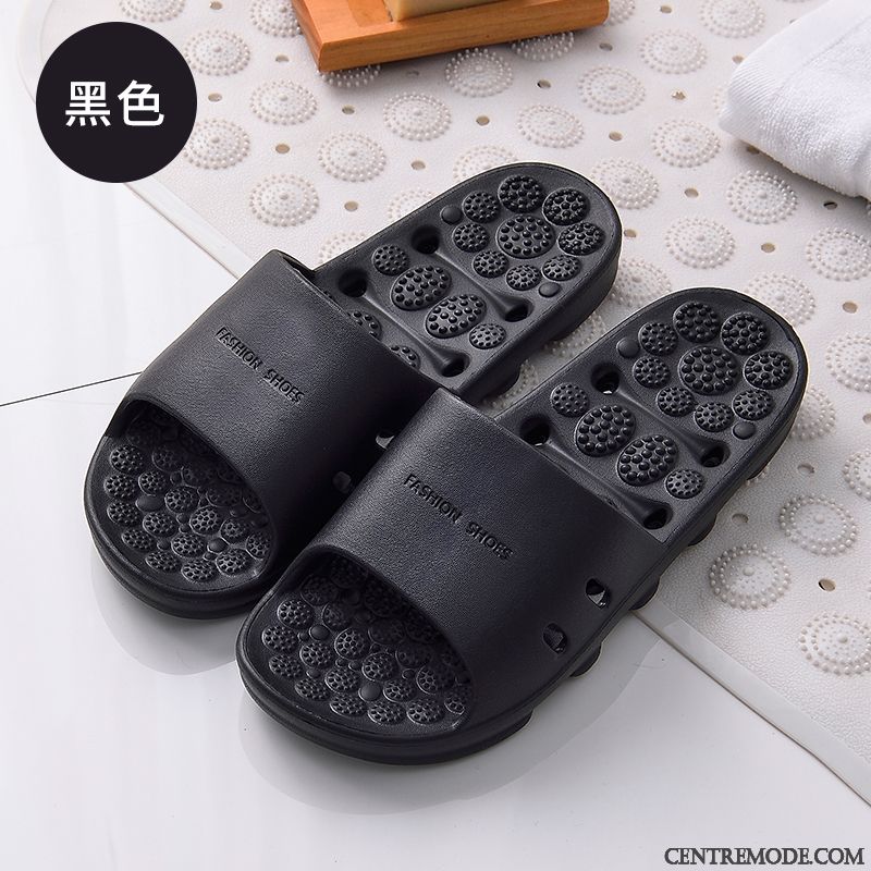 Chaussons Homme Semelle Doux Antidérapant Salle De Bains De Maison Outwear Fantaisie Gris