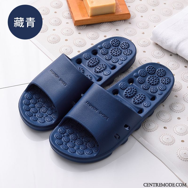 Chaussons Homme Semelle Doux Antidérapant Salle De Bains De Maison Outwear Fantaisie Gris