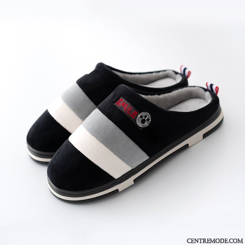 Chaussons Homme Semelle Doux Femme Tongs Chaussons Intérieur Matelassé Antidérapant