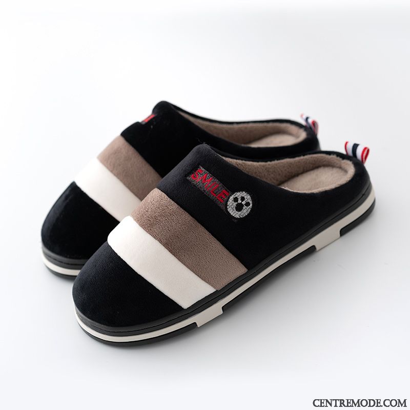 Chaussons Homme Semelle Doux Femme Tongs Chaussons Intérieur Matelassé Antidérapant