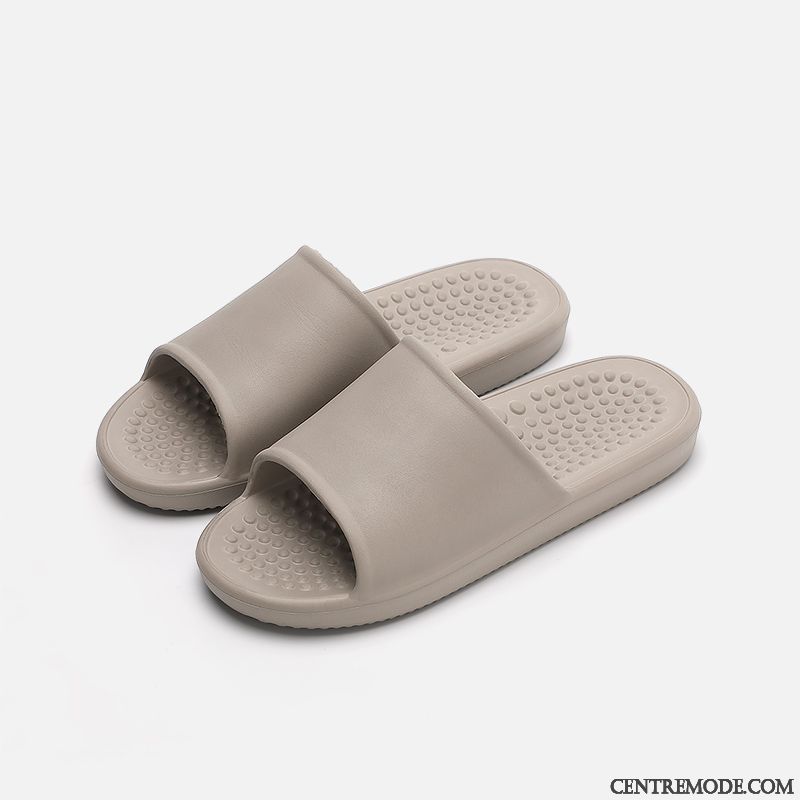 Chaussons Homme Semelle Épaisse Femme Massage Tongs Chaussons Été Antidérapant Gris