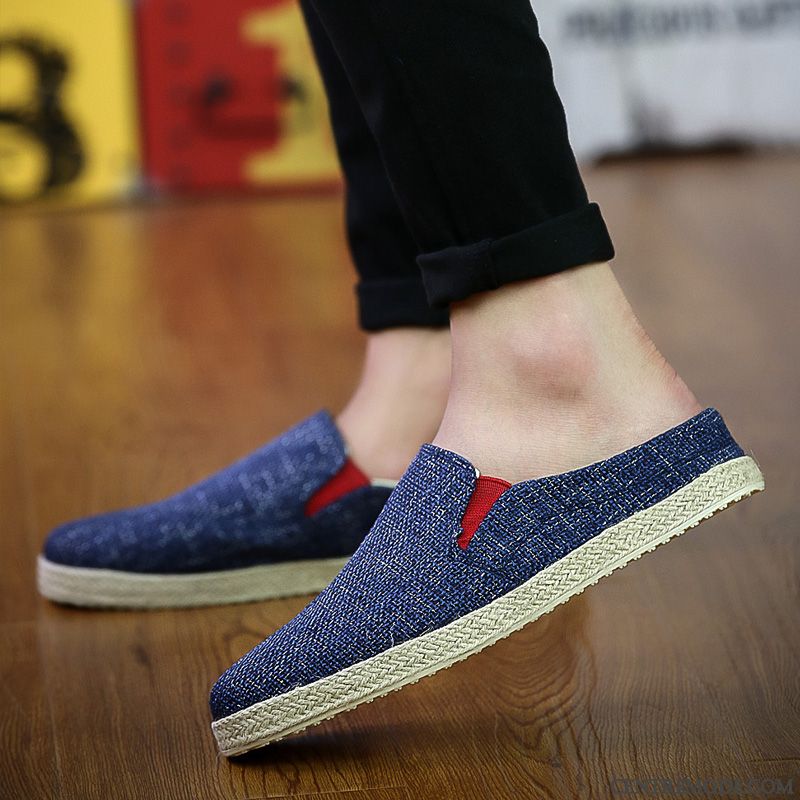 Chaussons Homme Tendance Chaussures En Tissu Été Intérieur Décontractée Tongs Chaussons Gris