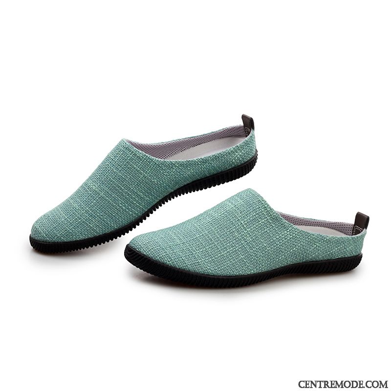 Chaussons Homme Tendance Chaussures En Tissu Été Intérieur Décontractée Tongs Chaussons Gris