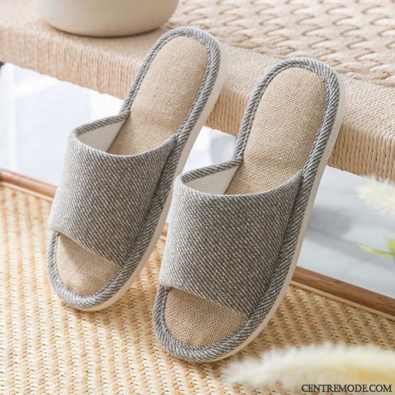 Chaussons Homme Tongs Chaussons Antidérapant De Maison Toutes Les Saisons Femme Fantaisie Gris