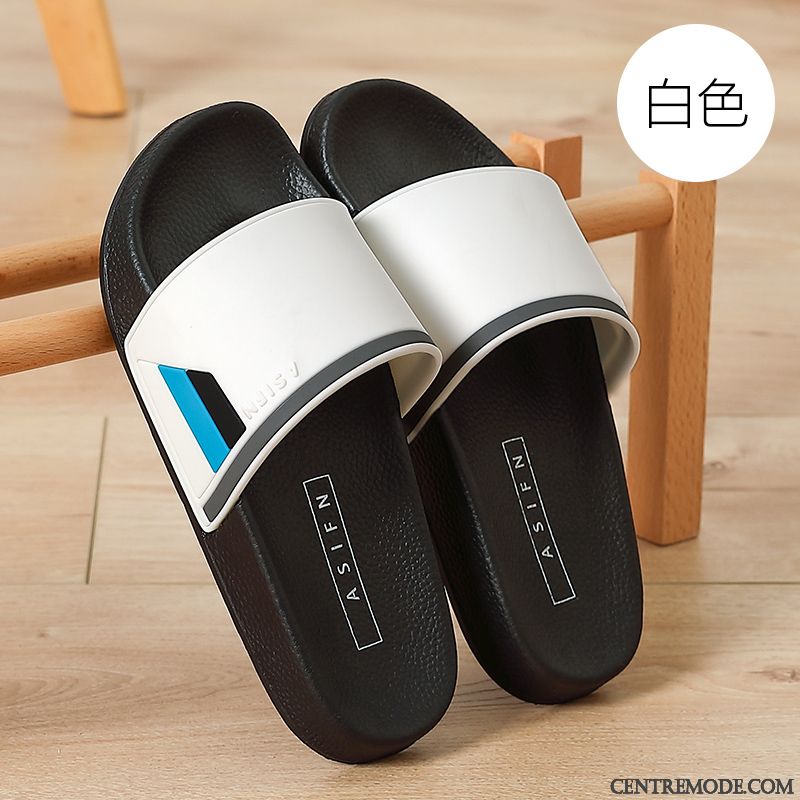 Chaussons Homme Tongs Chaussons Antidérapant Gros Outwear De Maison Été Noir