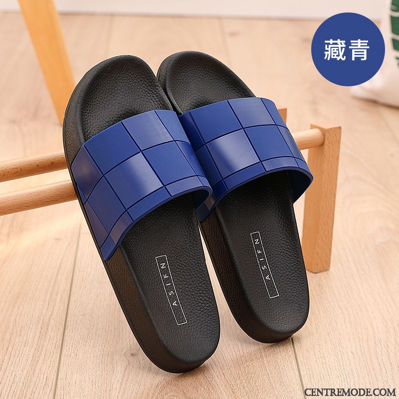 Chaussons Homme Tongs Chaussons Antidérapant Gros Outwear De Maison Été Noir