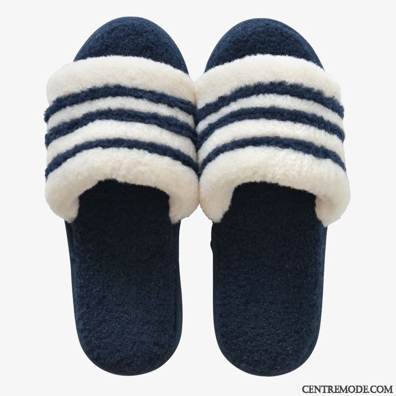 Chaussons Homme Tongs Chaussons Antidérapant Matelassé Simple Fantaisie Hiver Gris