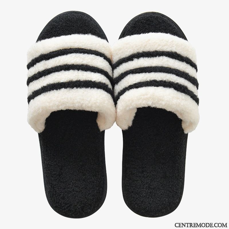 Chaussons Homme Tongs Chaussons Antidérapant Matelassé Simple Fantaisie Hiver Gris