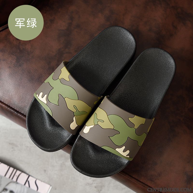 Chaussons Homme Tongs Chaussons Intérieur Salle De Bains Été Femme Antidérapant Rouge