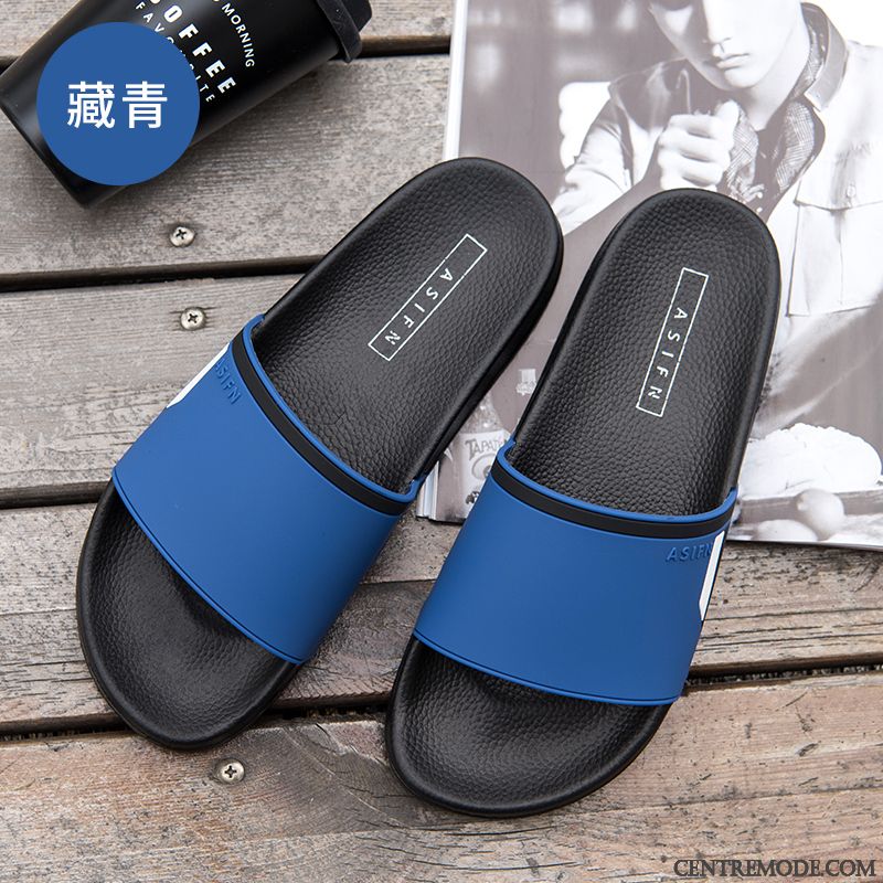 Chaussons Homme Tongs Chaussons Intérieur Salle De Bains Été Femme Antidérapant Rouge