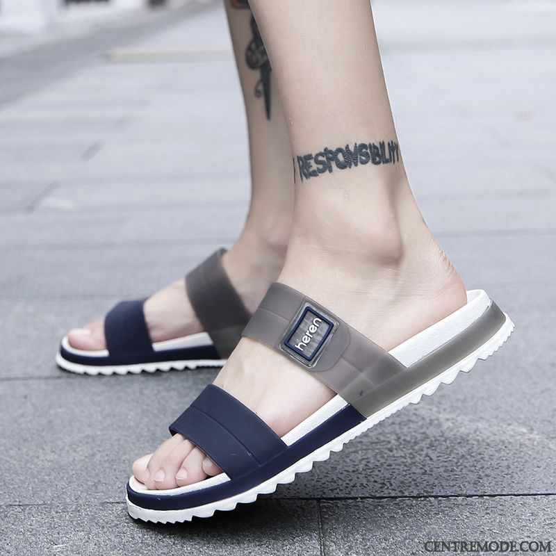Chaussons Homme Tongs Chaussons Plage Mode Été Décontractée Antidérapant Gris
