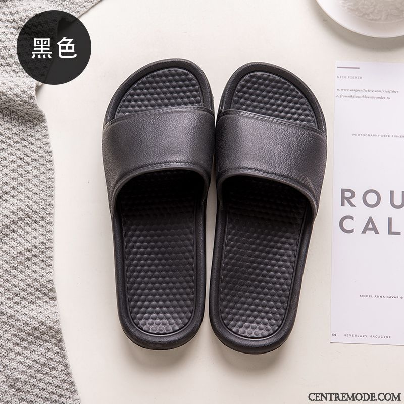 Chaussons Homme Tongs Chaussons Été Fantaisie Semelle Épaisse Antidérapant Semelle Doux Noir