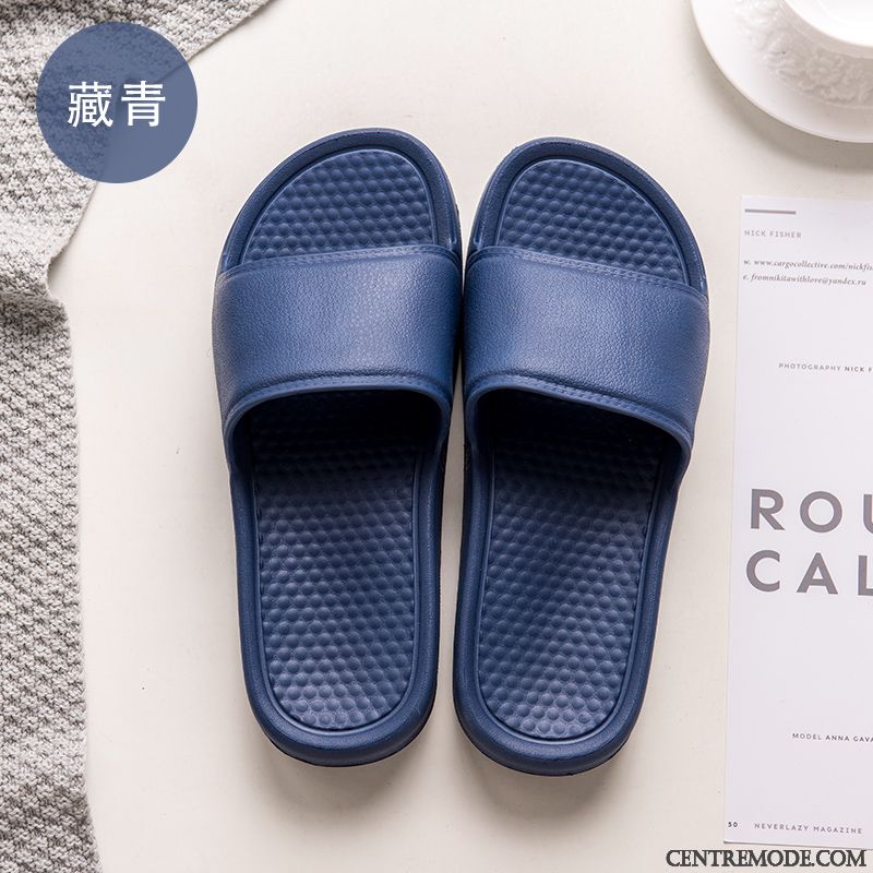 Chaussons Homme Tongs Chaussons Été Fantaisie Semelle Épaisse Antidérapant Semelle Doux Noir