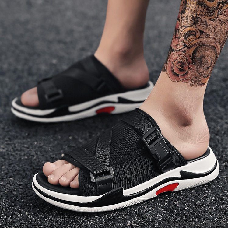 Chaussons Homme Été Antidérapant Plage Tendance Sandales Décontractée Rouge