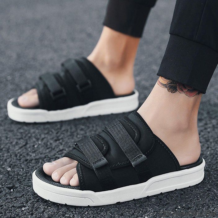 Chaussons Homme Été Antidérapant Plage Tendance Sandales Décontractée Rouge