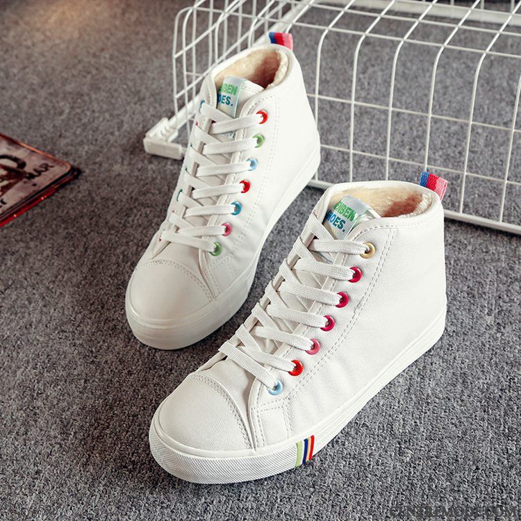 Chaussure De Skate Femme Rose Saumon Blanc, Bottines Femme Plates En Ligne