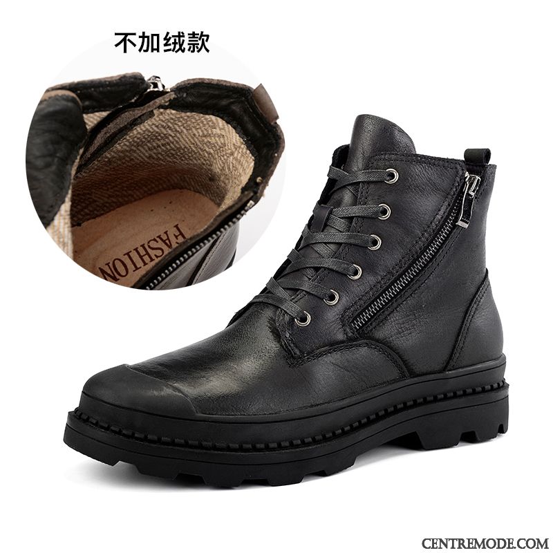 Chaussure Homme Classe Pas Cher, Bottes Homme Hiver Gris Charbon Gris