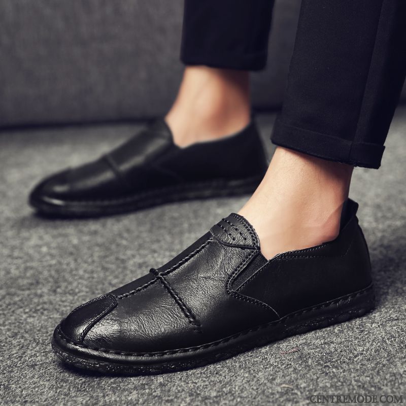 Chaussure Homme Noir, Mocassin Noir Et Blanc Homme Argent Bronzage