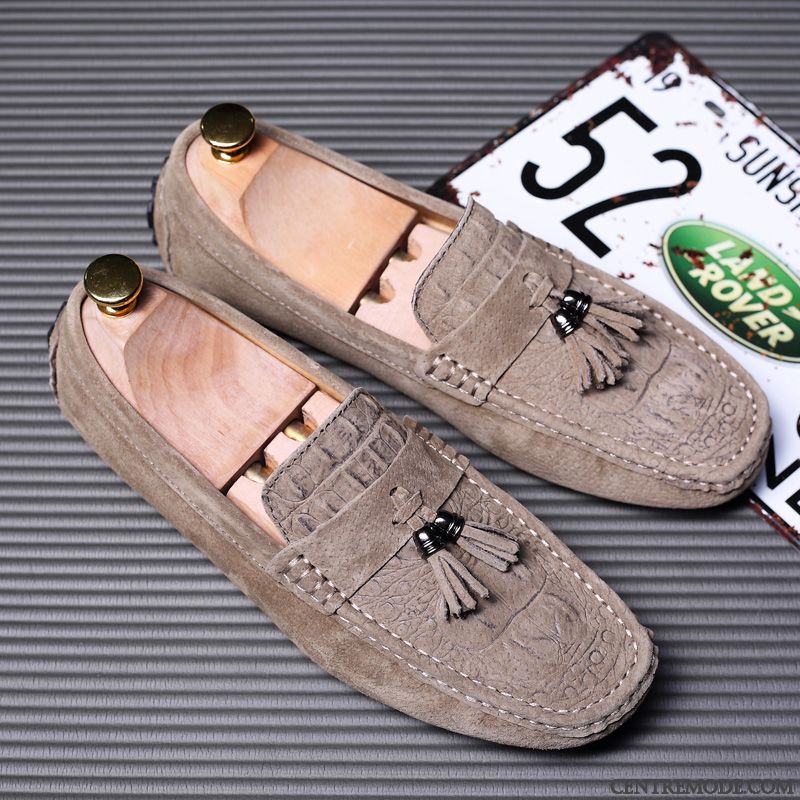 Chaussure Mocassin Homme Kaki Kaki, Chaussure Running Homme