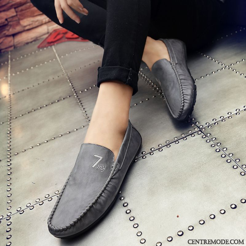 Chaussure Mocassin Homme Pas Cher Lawngreen Bleu Ciel, Mocassin Homme Cuir Souple