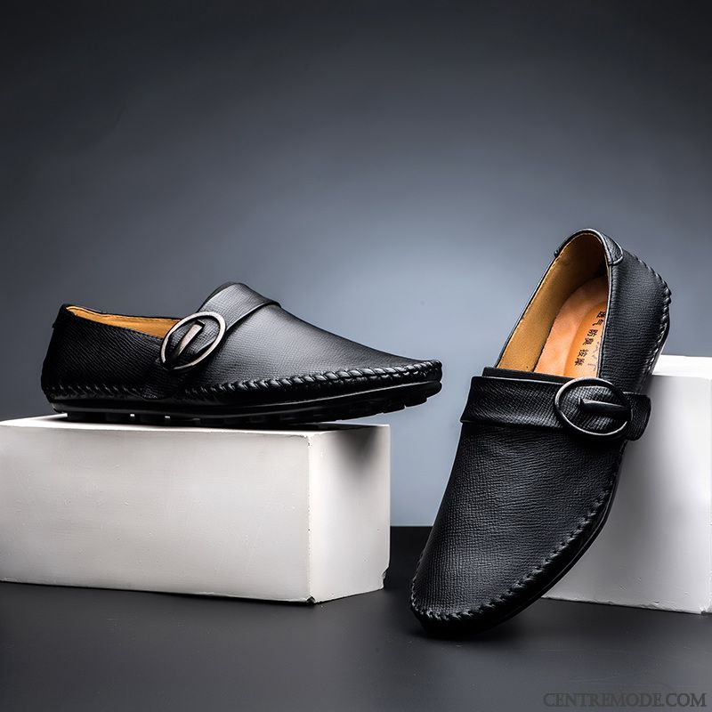 Chaussure Montante Homme Noir Beige, Mocassin Homme Cuir Noir Pas Cher