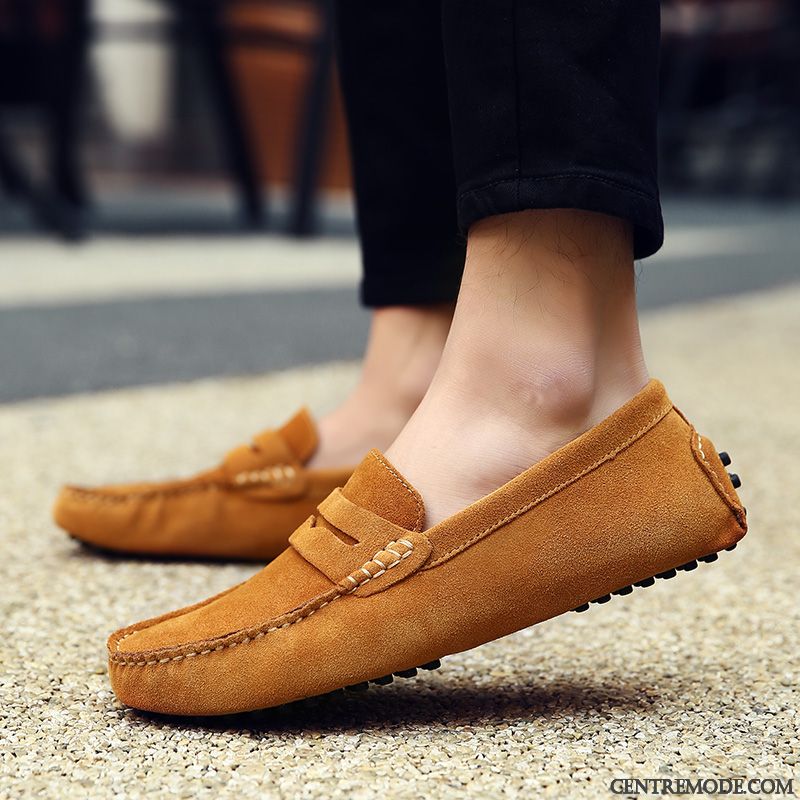 Chaussure Pour Homme Mocassin, Mocassin Classique Homme Rose Saumon Vert