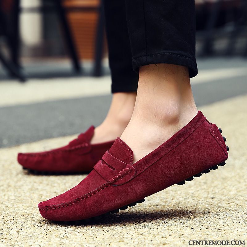 Chaussure Pour Homme Mocassin, Mocassin Classique Homme Rose Saumon Vert