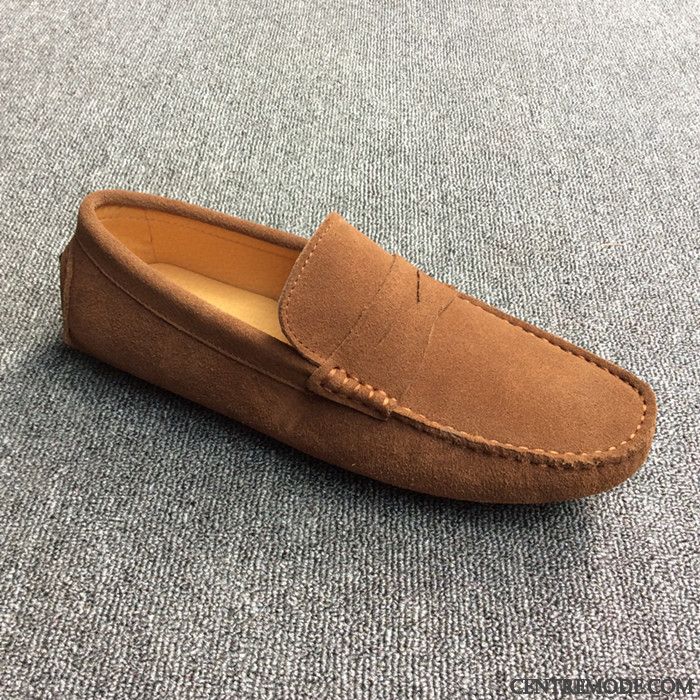 Chaussures Bicolores Homme, Mocassin Homme Confort Marron Pérou