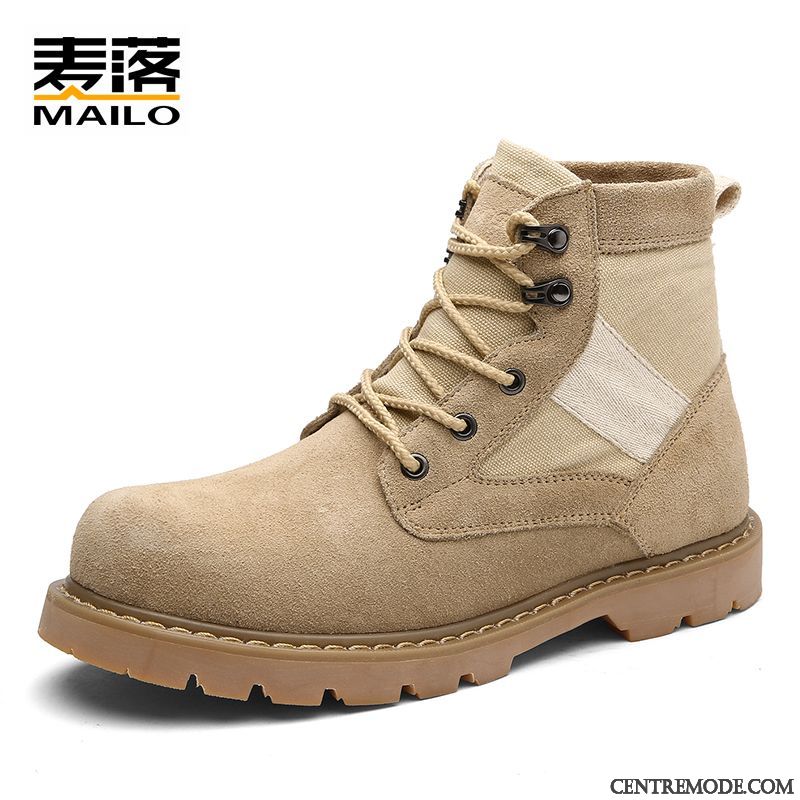 Chaussures Boots Hommes Soldes Chameau Noir, Bottes Homme Montante Cuir Pas Cher Soldes