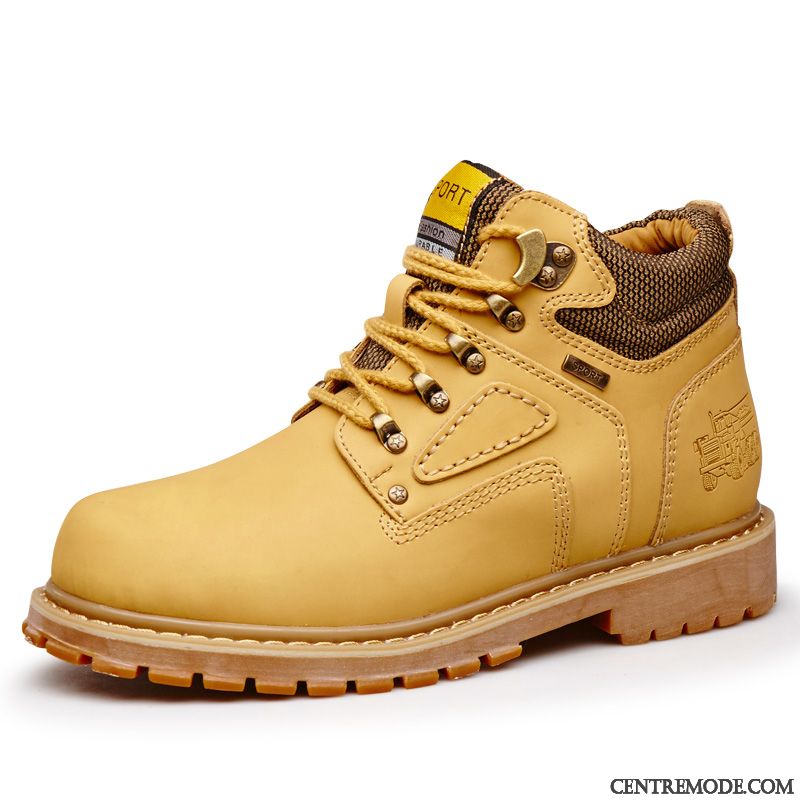 Chaussures Boots Hommes Soldes Chameau Noir, Bottes Homme Montante Cuir Pas Cher Soldes