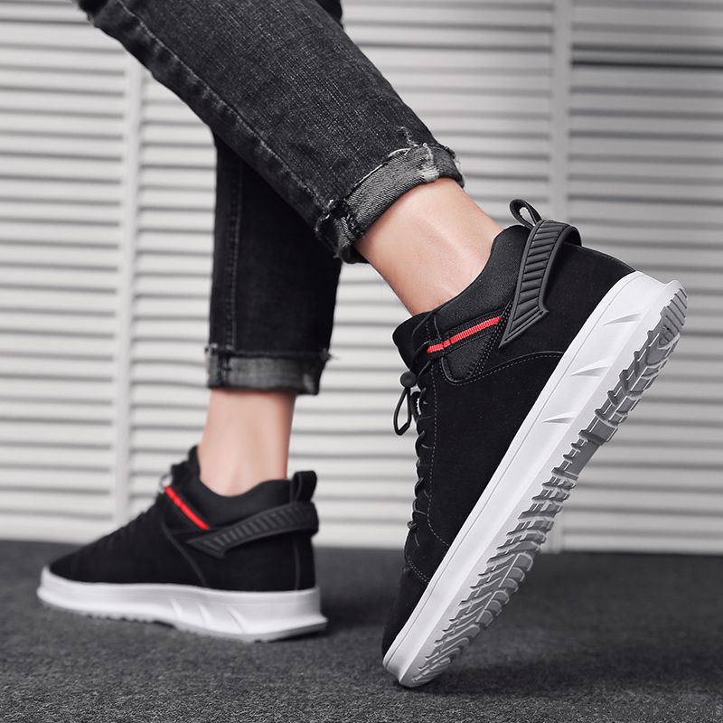 Chaussures De Running Homme Tendance Chaussures En Cuir Tous Les Assortis Printemps Chaussures De Skate Étudiant Gris