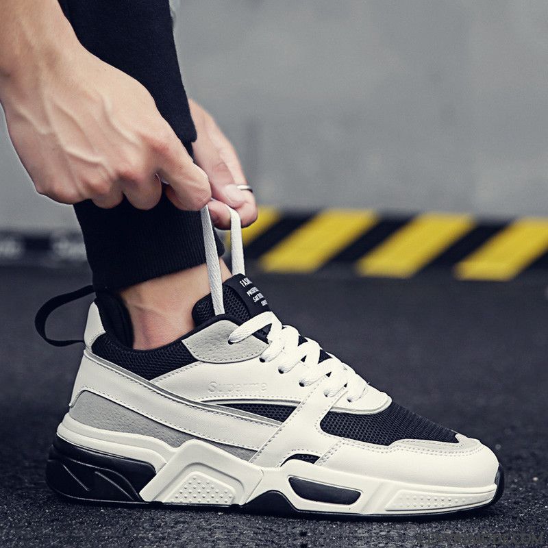 Chaussures De Running Homme Tendance Sport Tous Les Assortis Décontractée Respirant Été Blanc