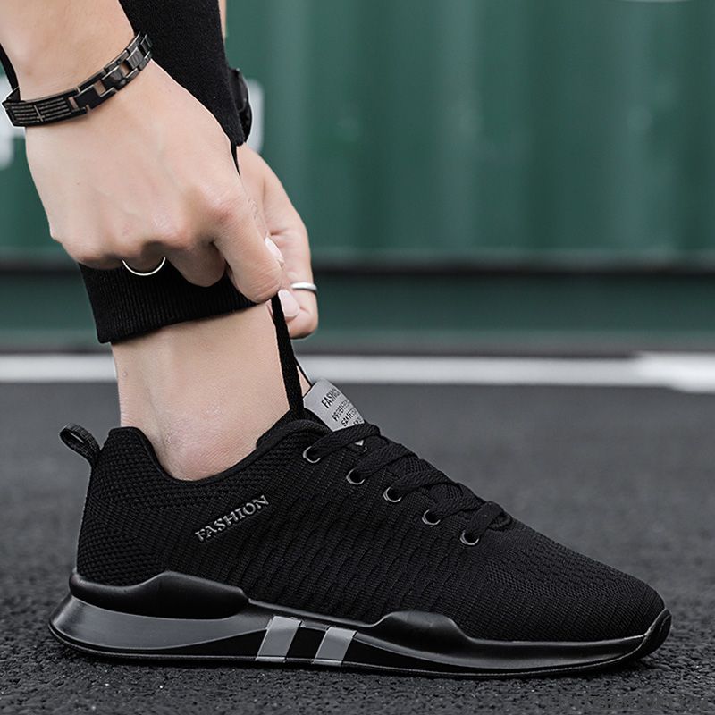 Chaussures De Running Homme Tendance Tous Les Assortis Sport Respirant L'automne Décontractée Noir