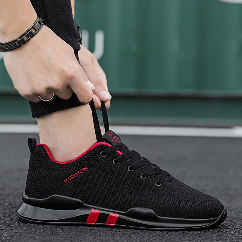 Chaussures De Running Homme Tendance Tous Les Assortis Sport Respirant L'automne Décontractée Noir