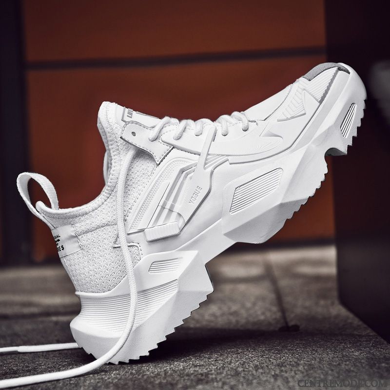 Chaussures De Running Homme Tendance Ultra Respirant Décontractée Tous Les Assortis Été Blanc