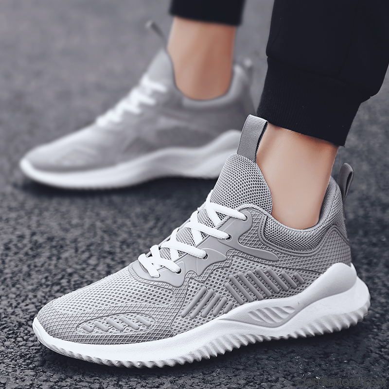 Chaussures De Running Homme Tous Les Assortis Décontractée Tendance Été Chaussures De Sport Respirant Blanc