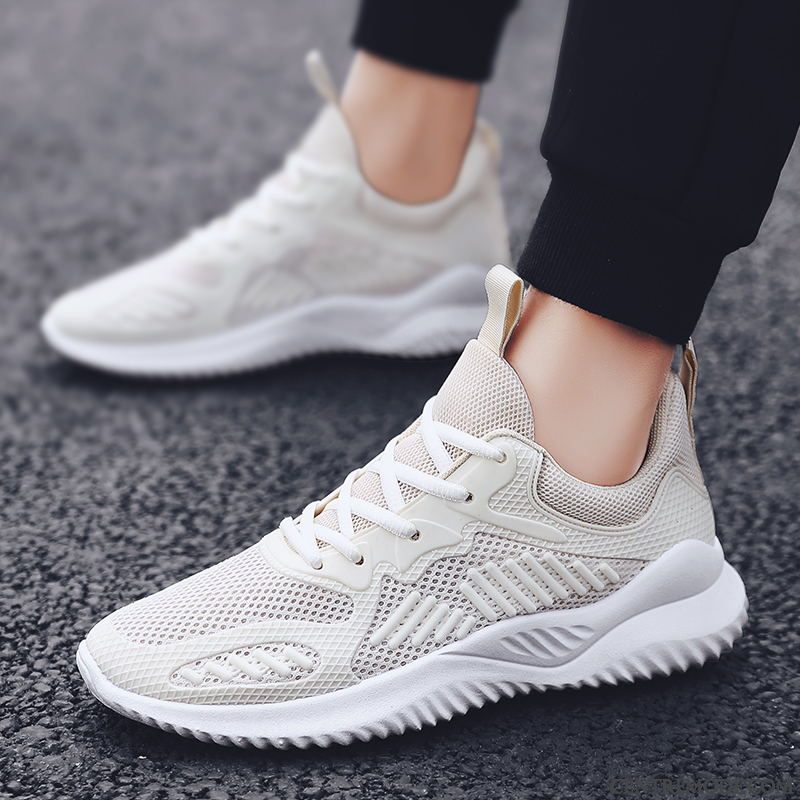 Chaussures De Running Homme Tous Les Assortis Décontractée Tendance Été Chaussures De Sport Respirant Blanc